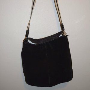 FURLA Suede Striped Strap Purse